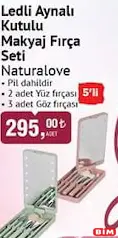 NATURALOVE LEDLİ AYNALI KUTULU MAKYAJ FIRÇA SETİ 5'Lİ
